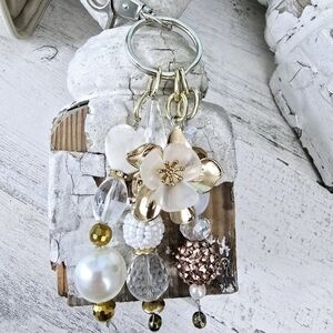 Handmade FloralVintage Purse Charm / Keychain